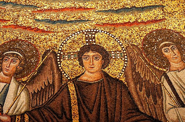 Itálie Ravennaa kostel San Vitale mozaiky